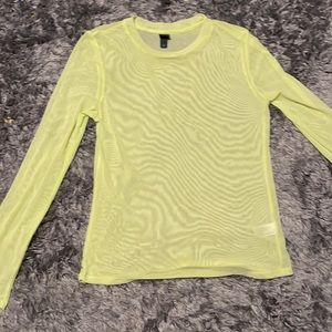 Mesh see through Neon green top